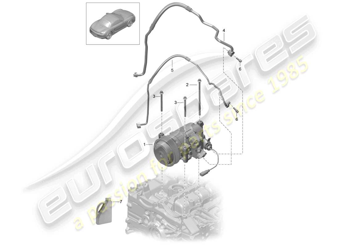 a part diagram from the porsche 2012 (981 boxster) parts catalogue