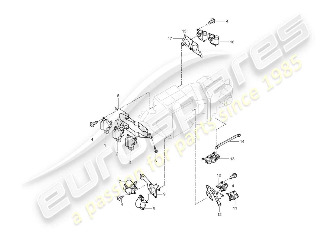 a part diagram from the porsche 2004 (cayenne e1 9pa) parts catalogue