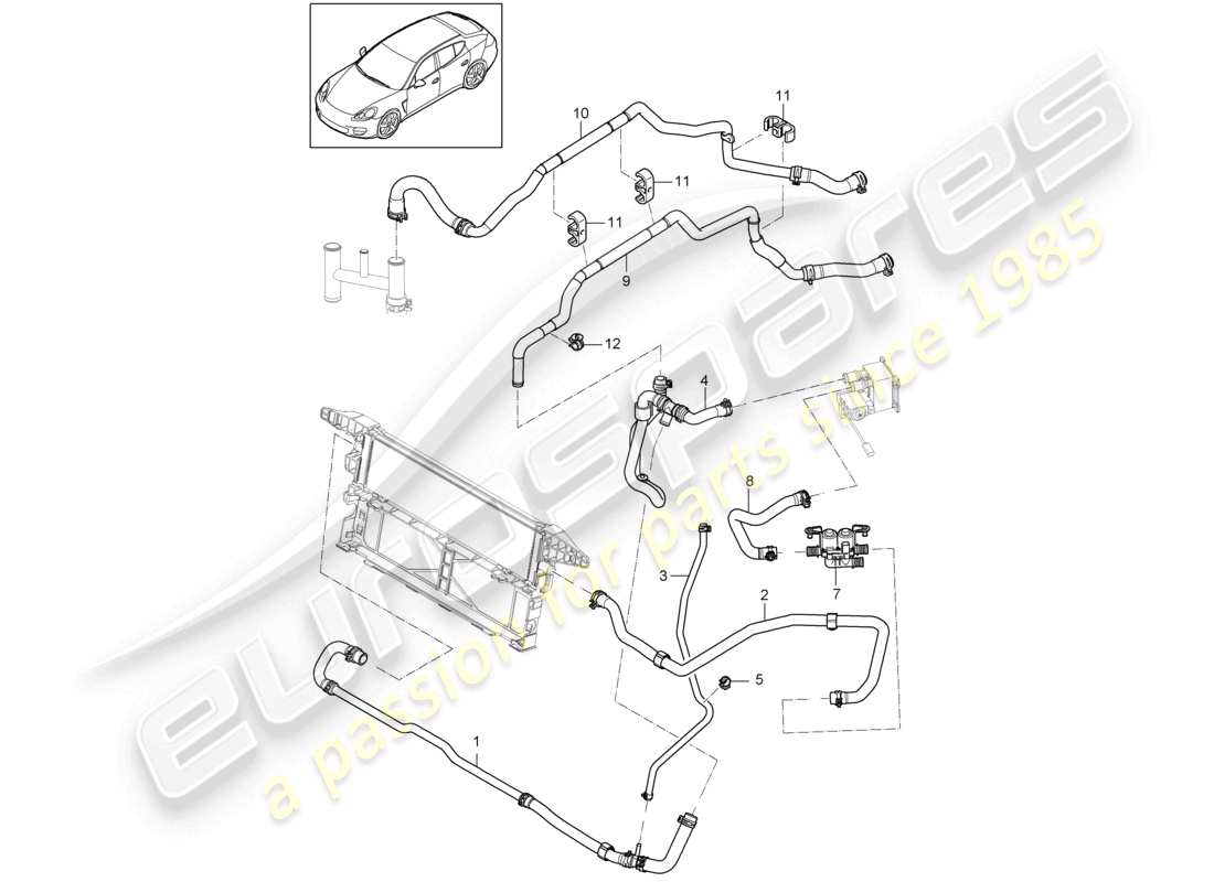 a part diagram from the porsche 2016 (panamera 970) parts catalogue