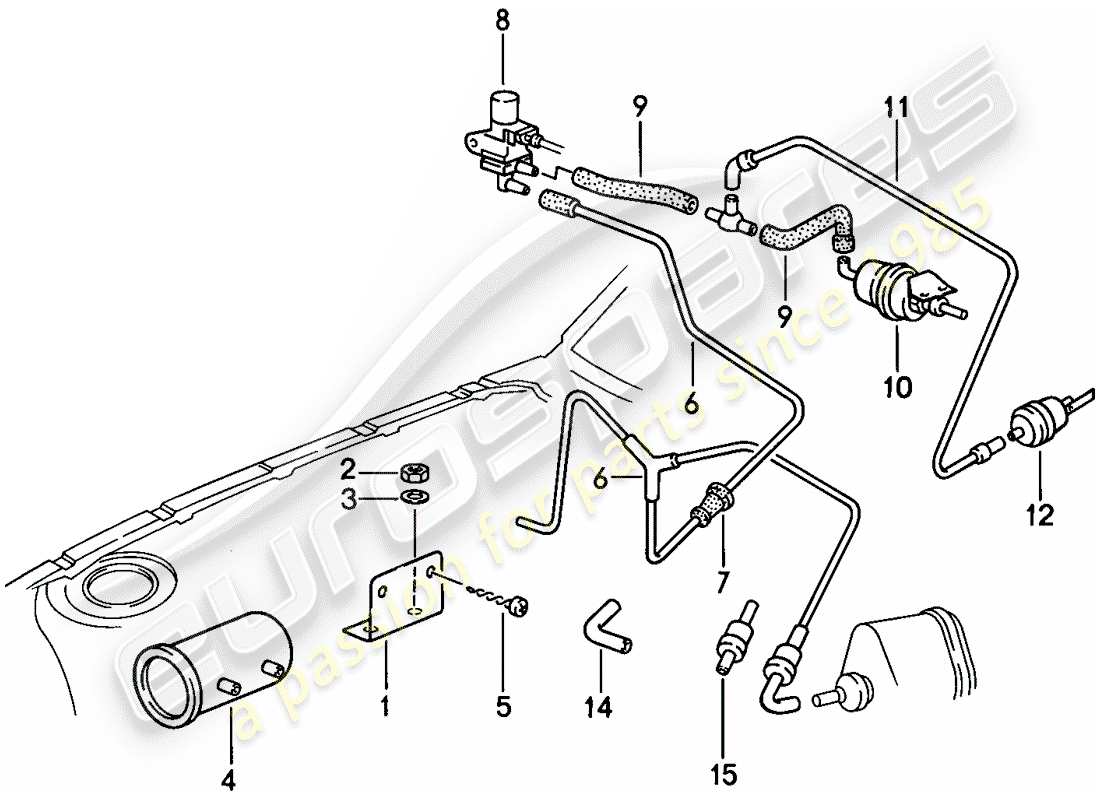a part diagram from the porsche 1986 (924s) parts catalogue
