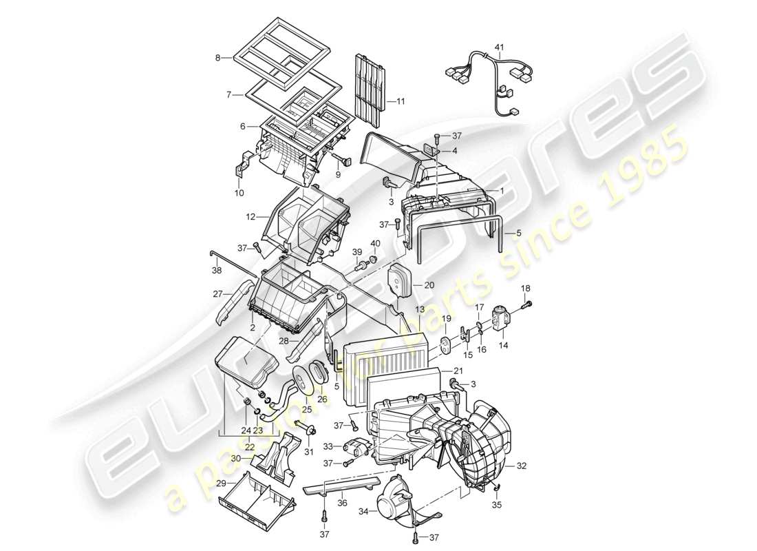 a part diagram from the porsche 2008 (cayenne e1 9pa) parts catalogue