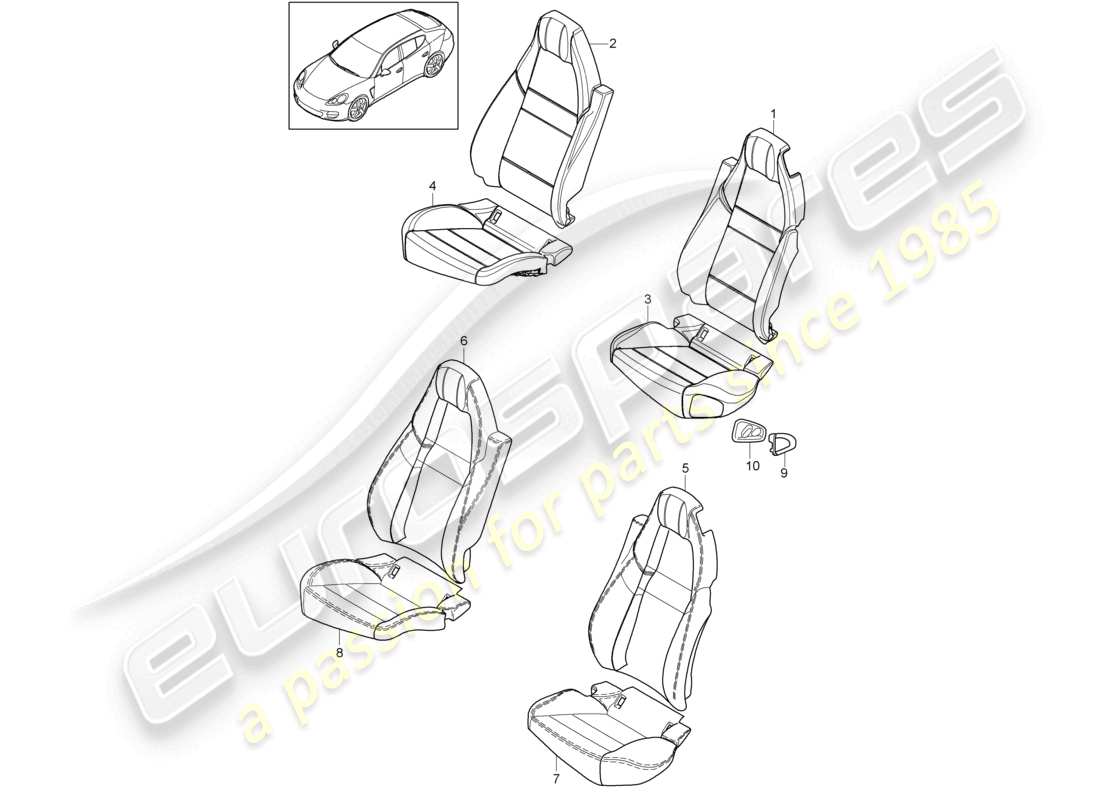 a part diagram from the porsche panamera parts catalogue