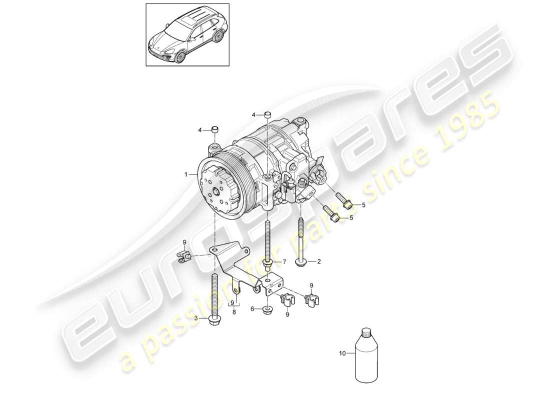 a part diagram from the porsche 2015 (cayenne e2 92a) parts catalogue
