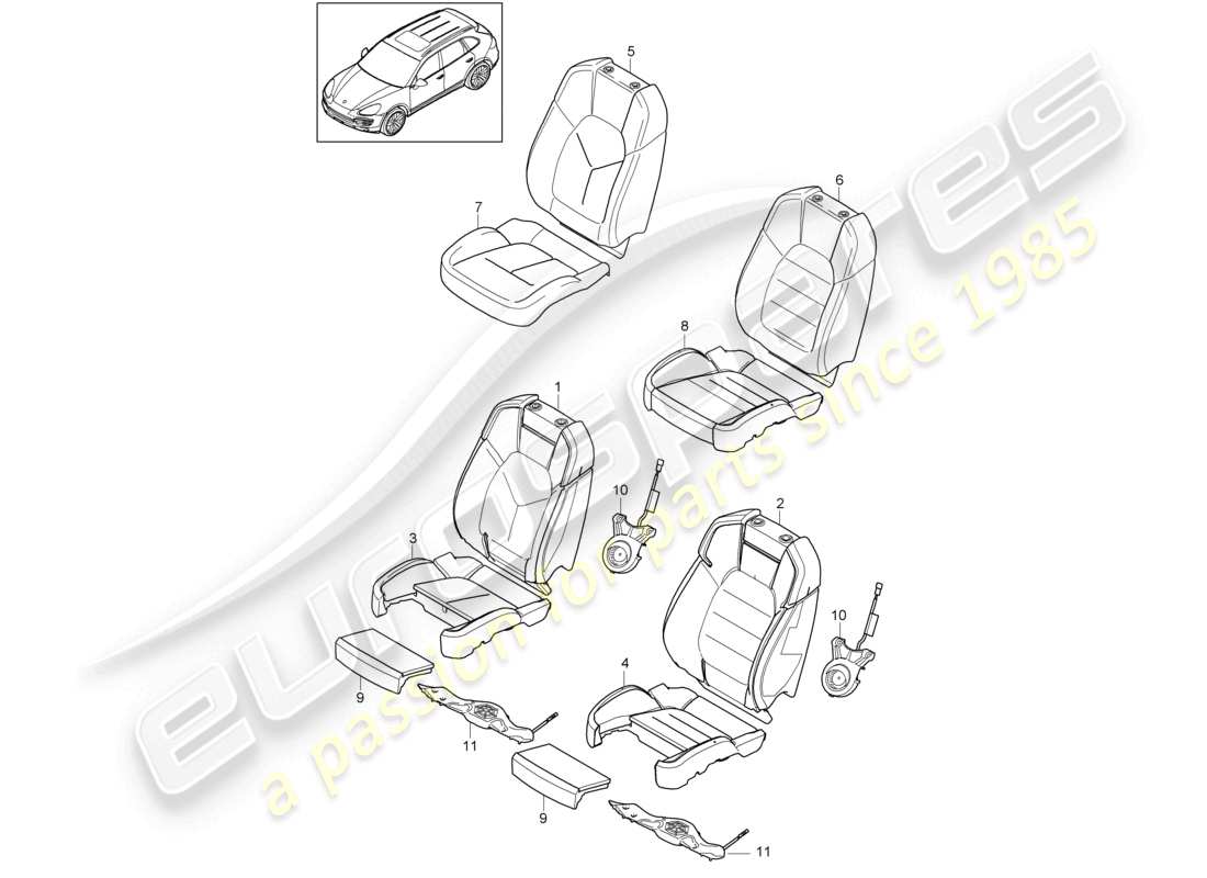 a part diagram from the porsche 2014 (cayenne e2 92a) parts catalogue