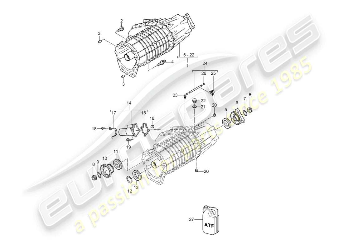 a part diagram from the porsche 2005 (cayenne e1 9pa) parts catalogue