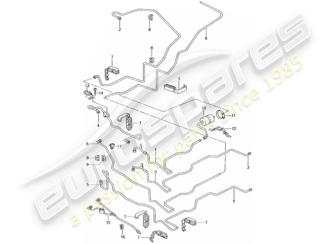 porsche 2004 (986 boxster) fuel system parts diagram