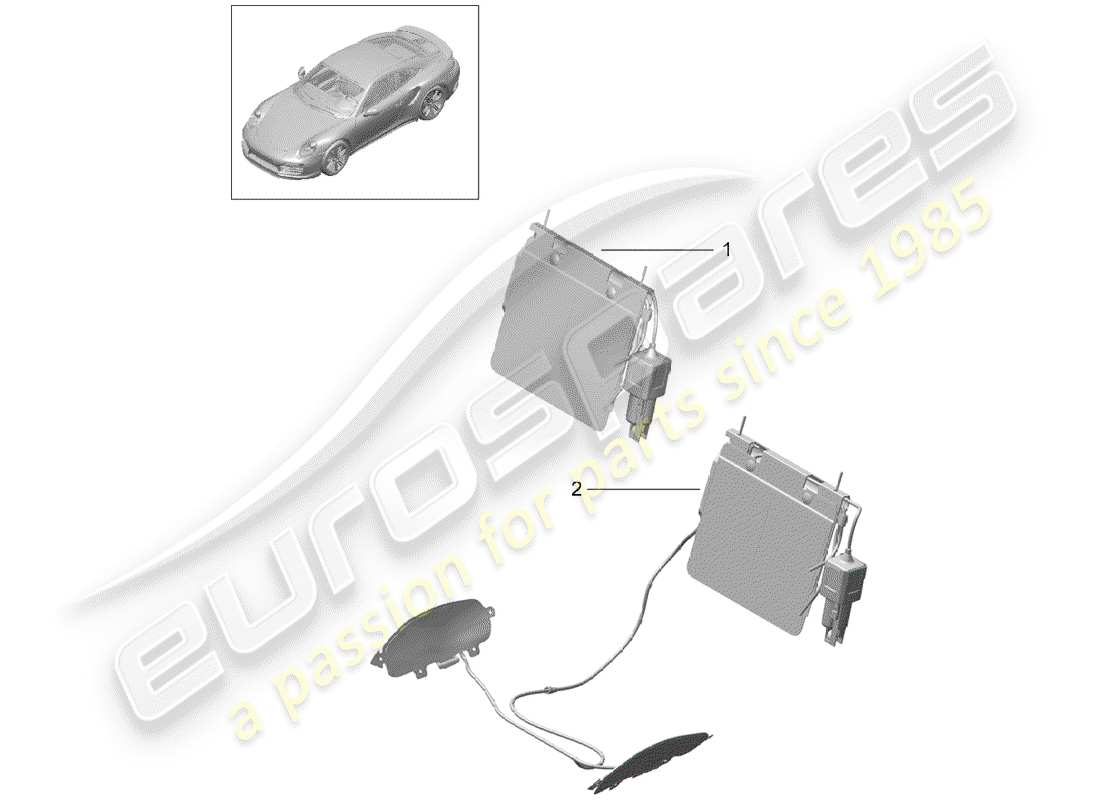 porsche 2016 (991-1 turbo) lumbar support accessories part diagram