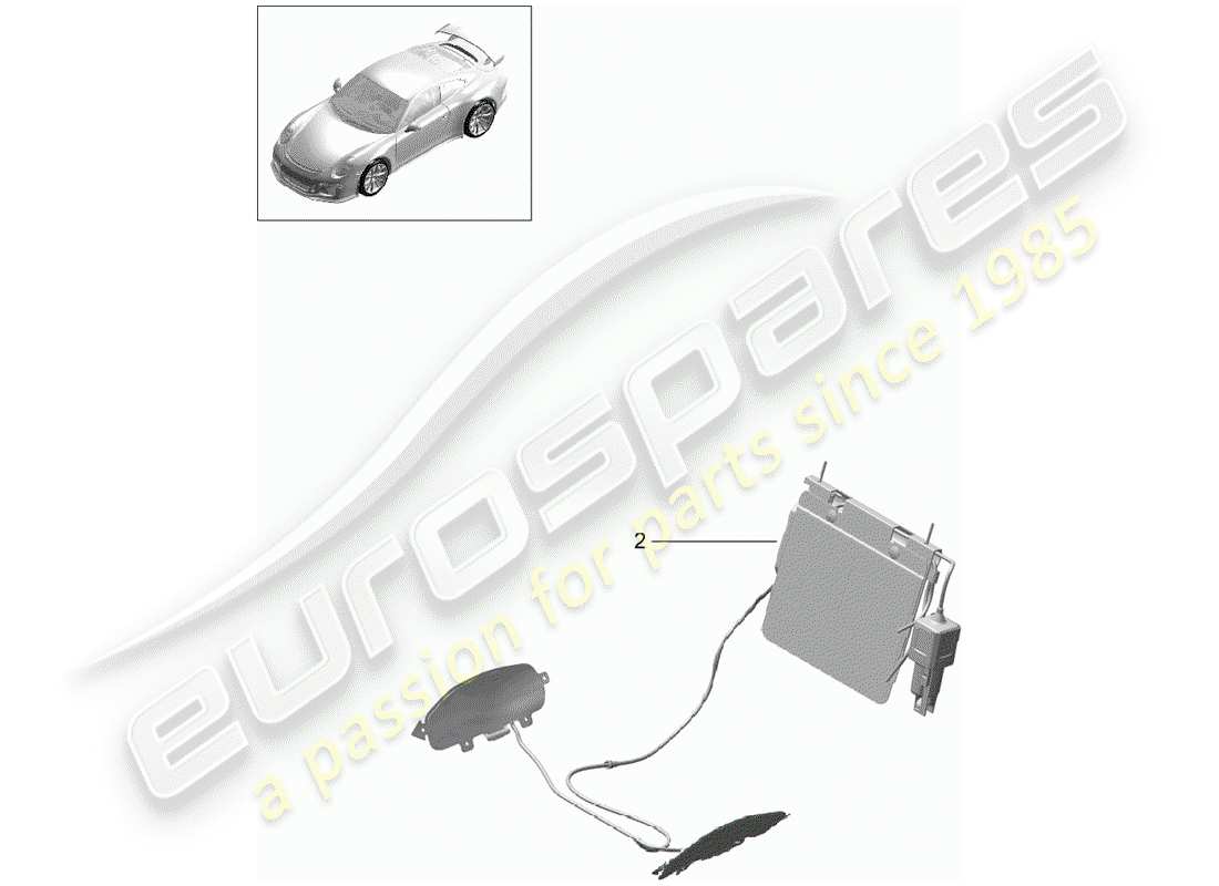 porsche 2014 (991-1 r/gt3/rs) lumbar support accessories part diagram