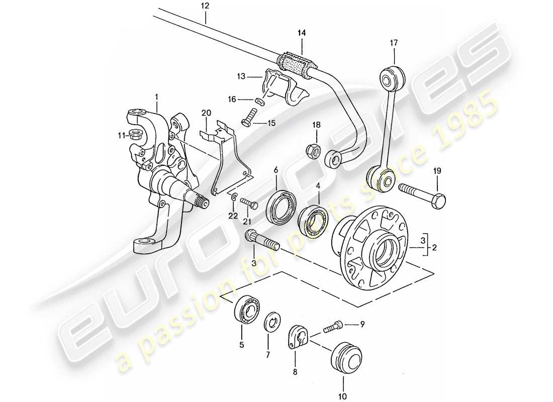 porsche 1988 (928) steering knuckle - lubricants parts diagram
