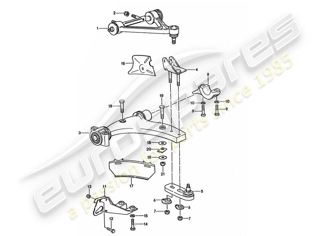 porsche 1993 (928) track control arm parts diagram