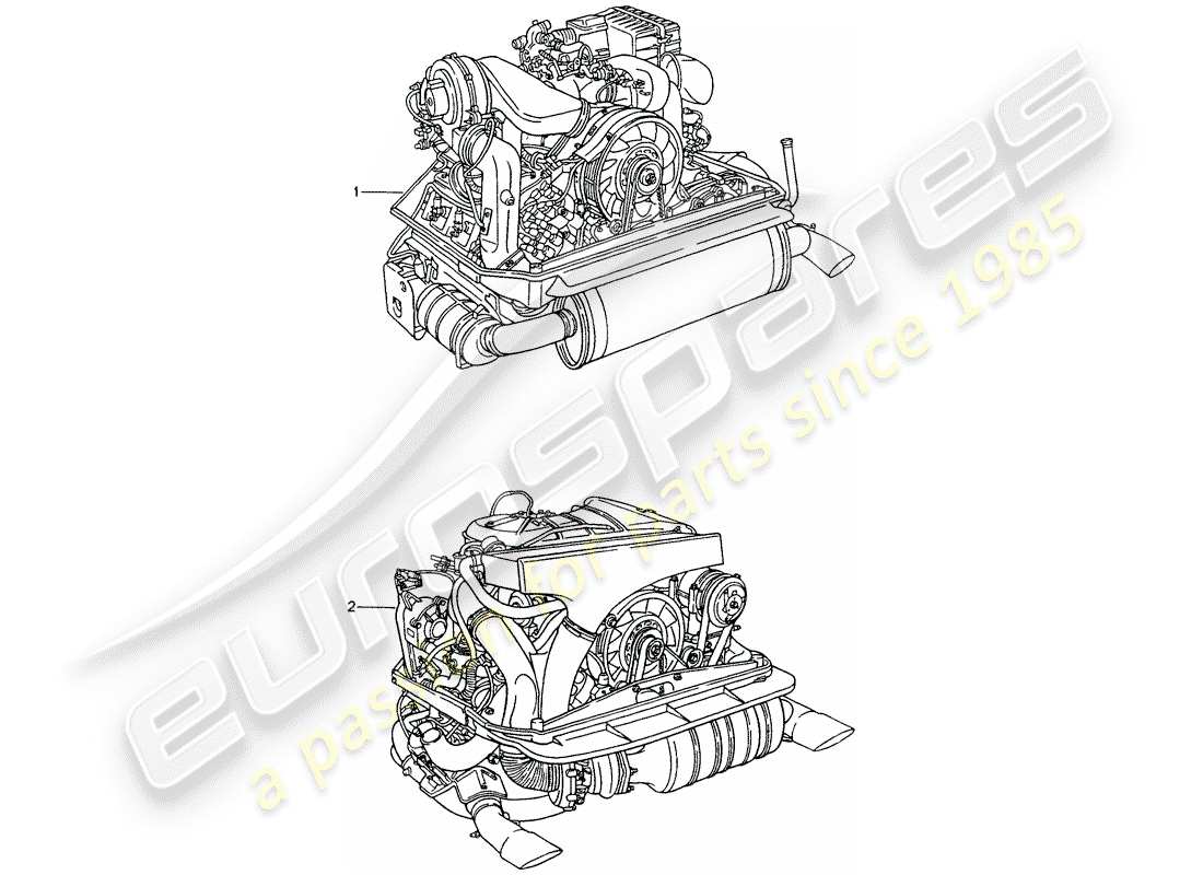 porsche 1993 (964) replacement engine - ready for installation parts diagram