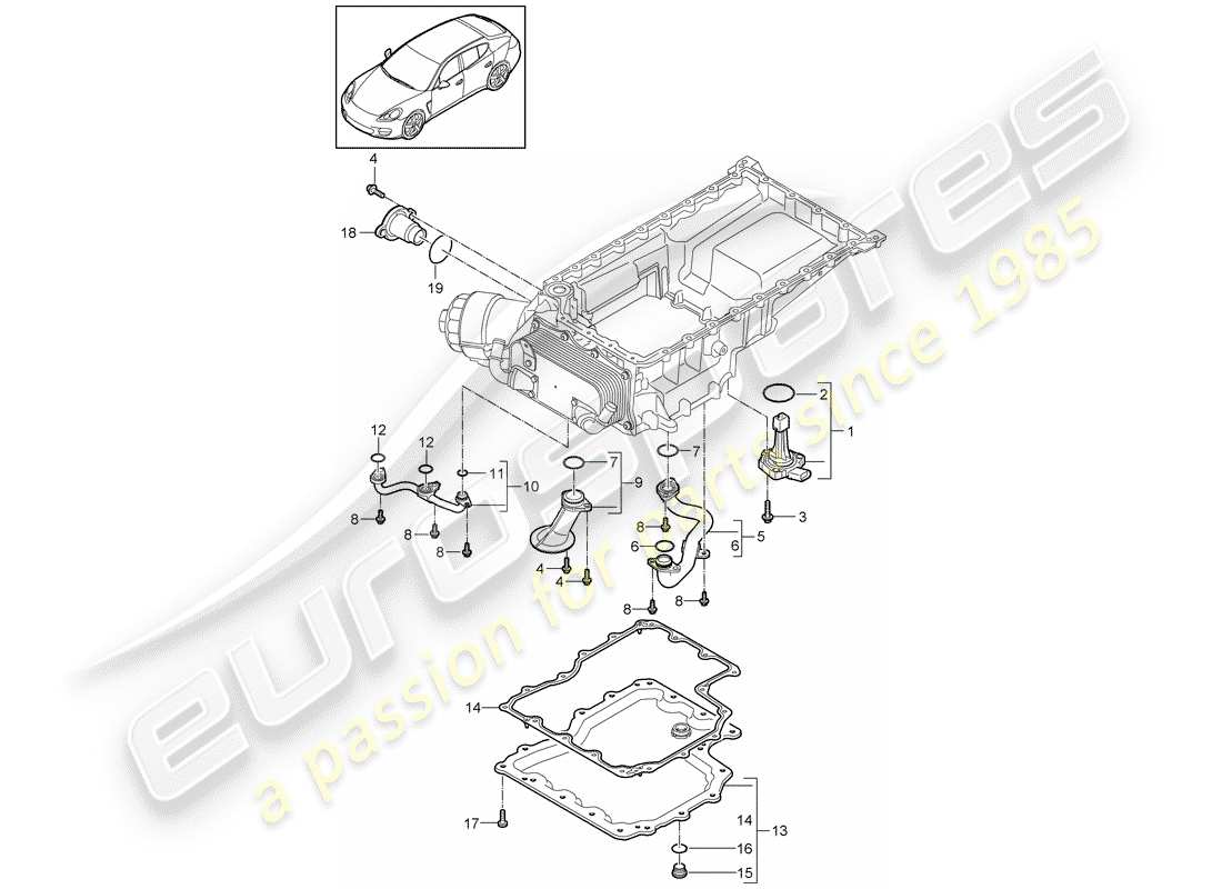 porsche 2012 (panamera 970) intake manifold oil sump part diagram