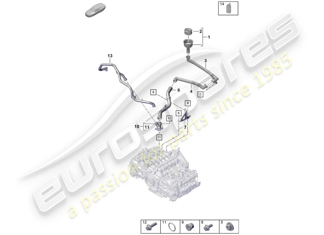 porsche 2020 (718 boxster spyder) engine (oil press./lubrica.) parts diagram