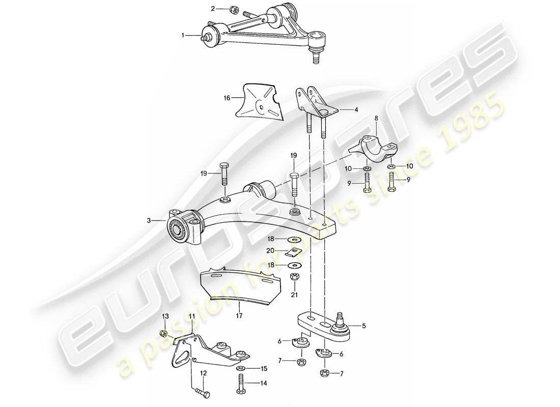 porsche 1989 (928) track control arm parts diagram