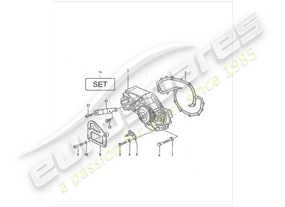 porsche 1989 (928) water pump parts diagram