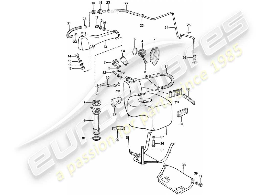 porsche 1979 (928) fuel tank parts diagram