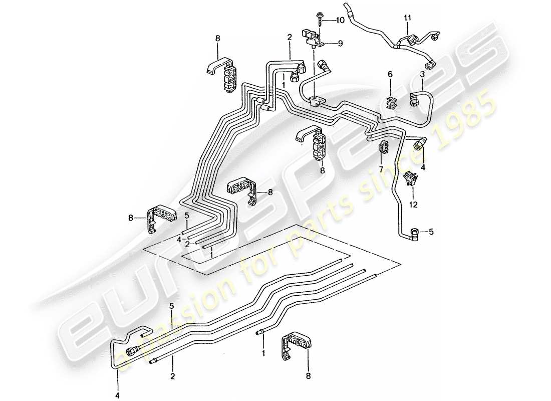 porsche 2002 (996 turbo / gt2) fuel system part diagram
