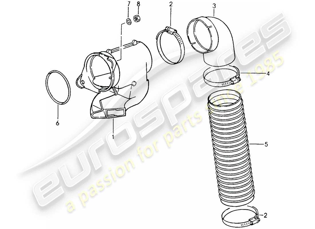 porsche 1993 (964) heating air supply parts diagram