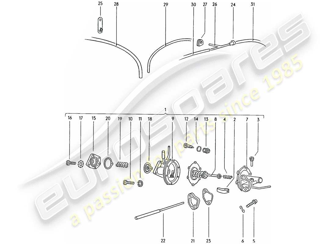 porsche 1971 (914) fuel pump part diagram