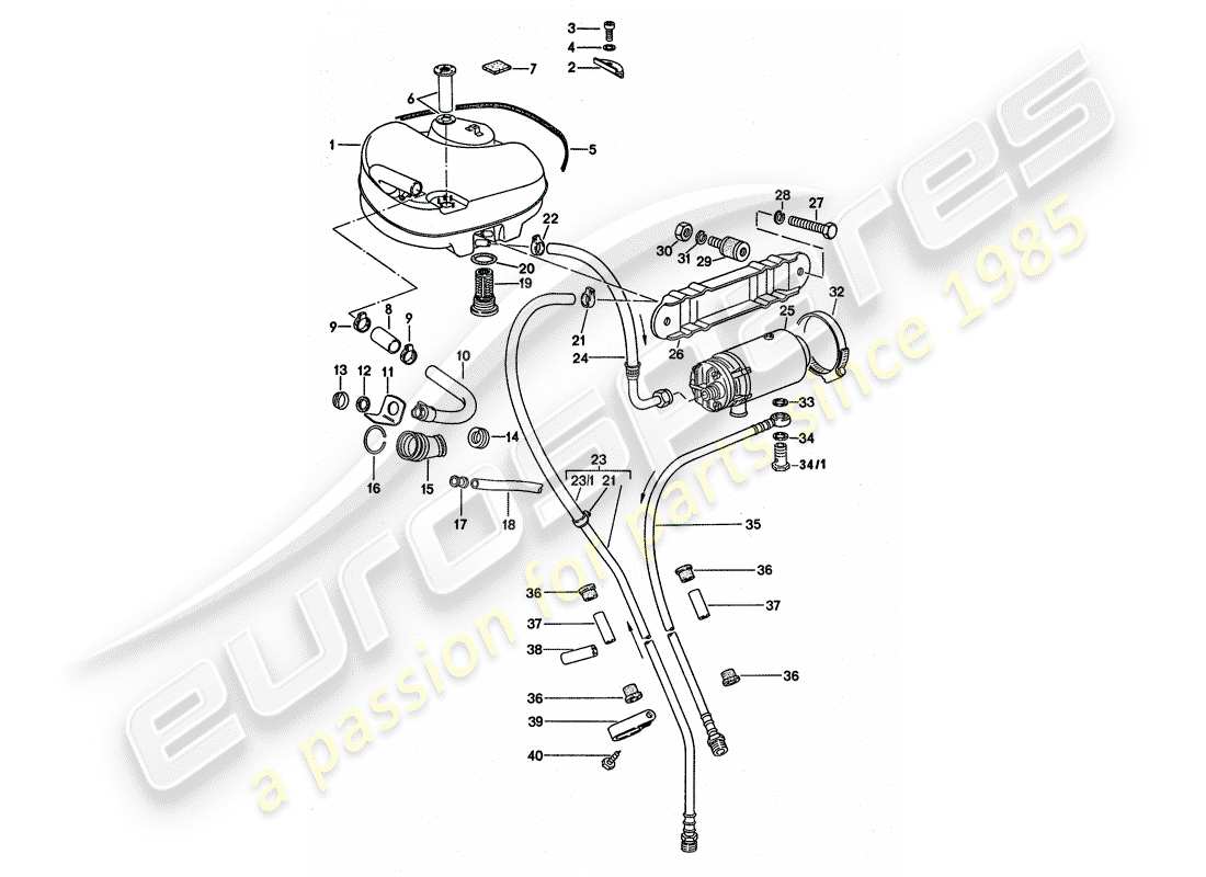 porsche 1975 (911 turbo) fuel system - d - mj 1975>> - mj 1975 part diagram