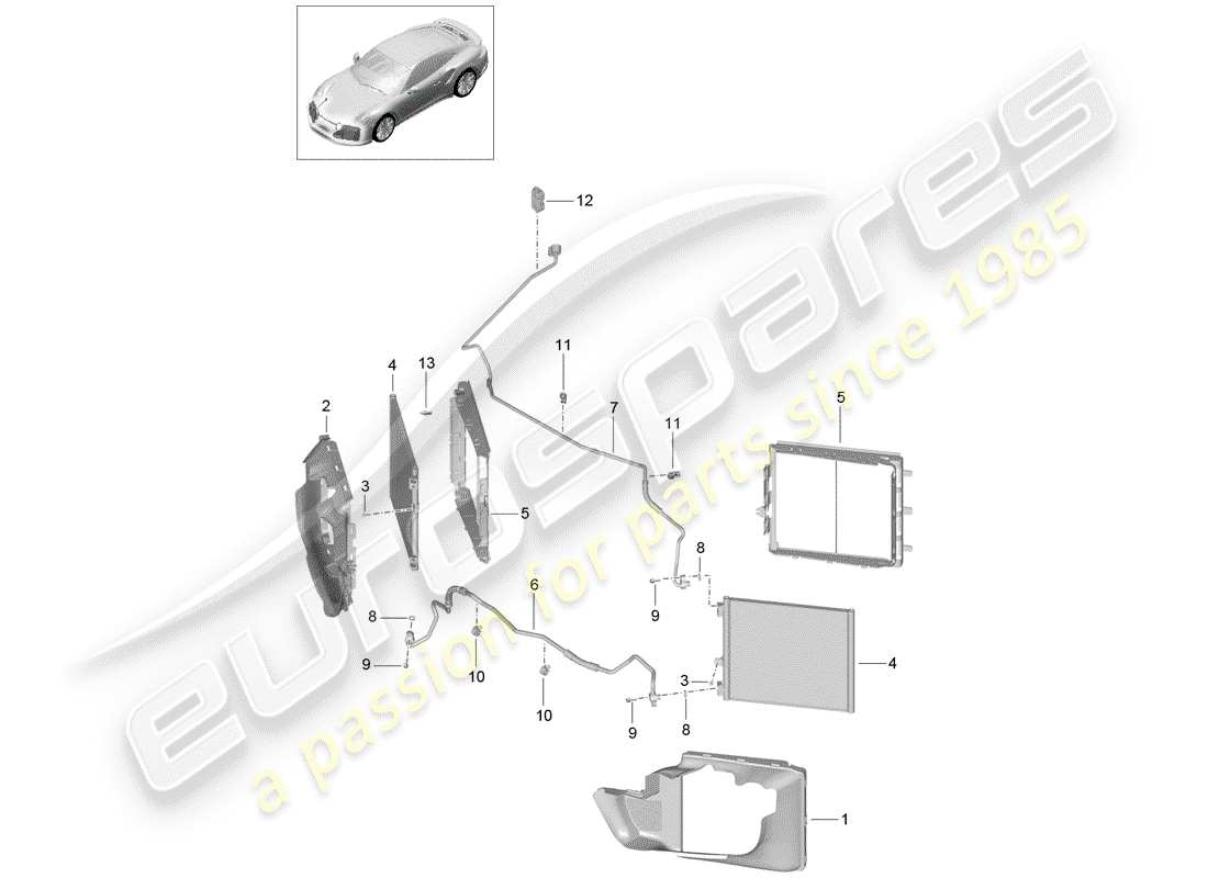 porsche 2016 (991-1 turbo) refrigerant circuit front d - mj 2017>>2nd generation part diagram