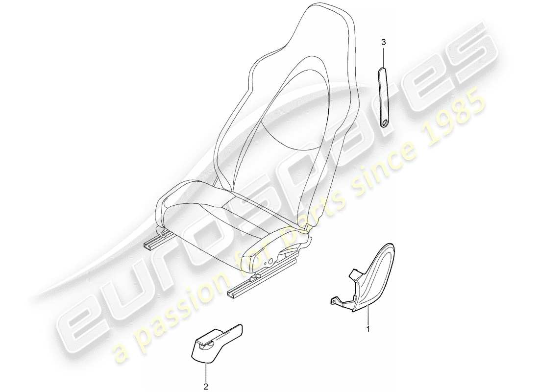 porsche 2010 (987 boxster) front seats (complete) no longer available sports seat parts diagram