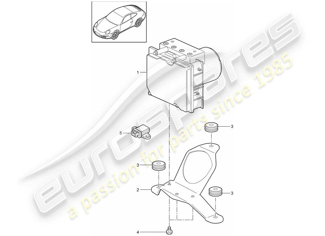 porsche 2010 (997-2) hydraulic unit parts diagram