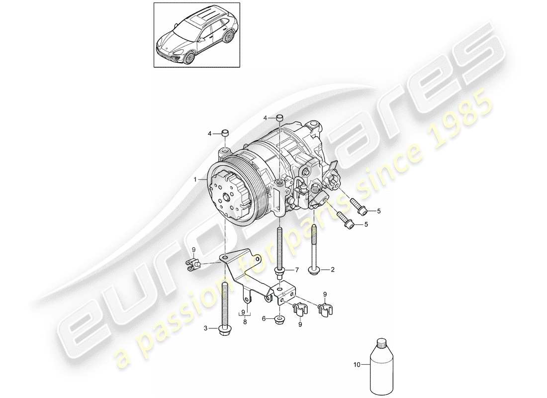 porsche 2014 (cayenne e2 92a) compressor air conditioning d - mj 2017>> part diagram