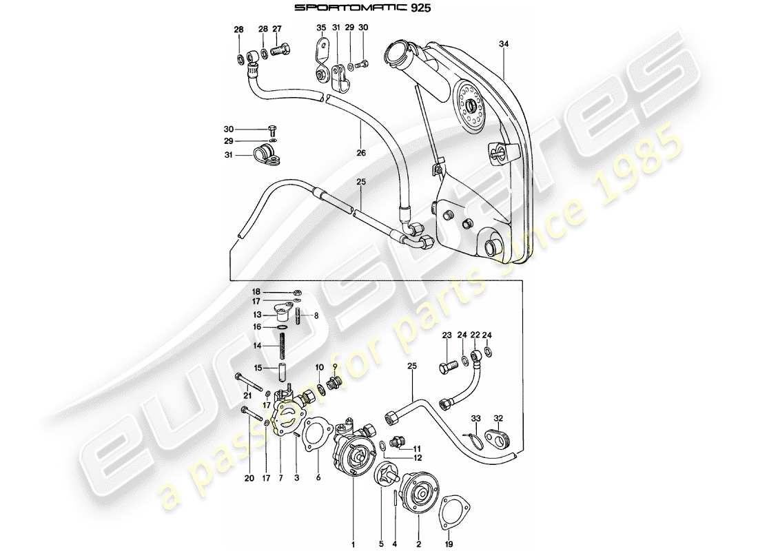 porsche 1981 (911) supplier - -spm- - oil supply - for - torque converter part diagram