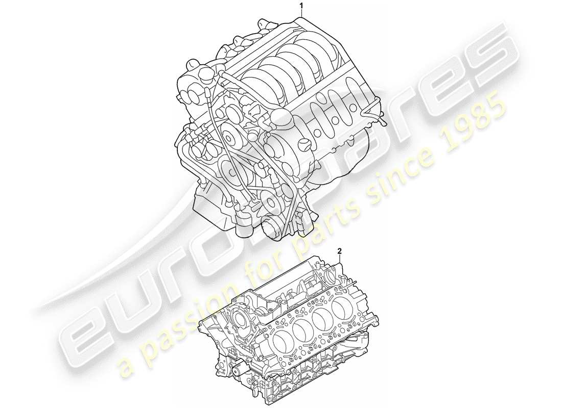 porsche 2004 (cayenne e1 9pa) replacement engine short block parts diagram