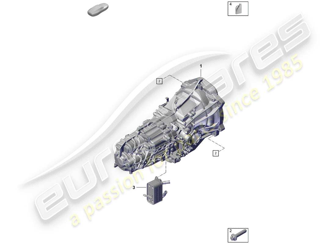 porsche 2020 (718 boxster spyder) manual gearbox parts diagram