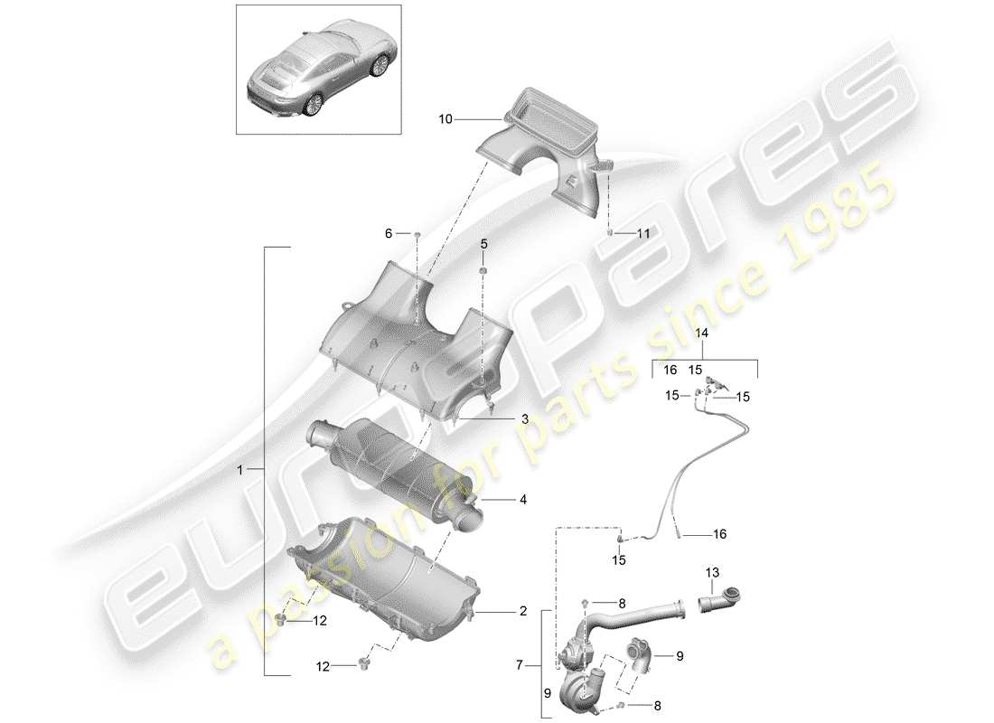 porsche 991 gen. 2 (2020) air cleaner parts diagram