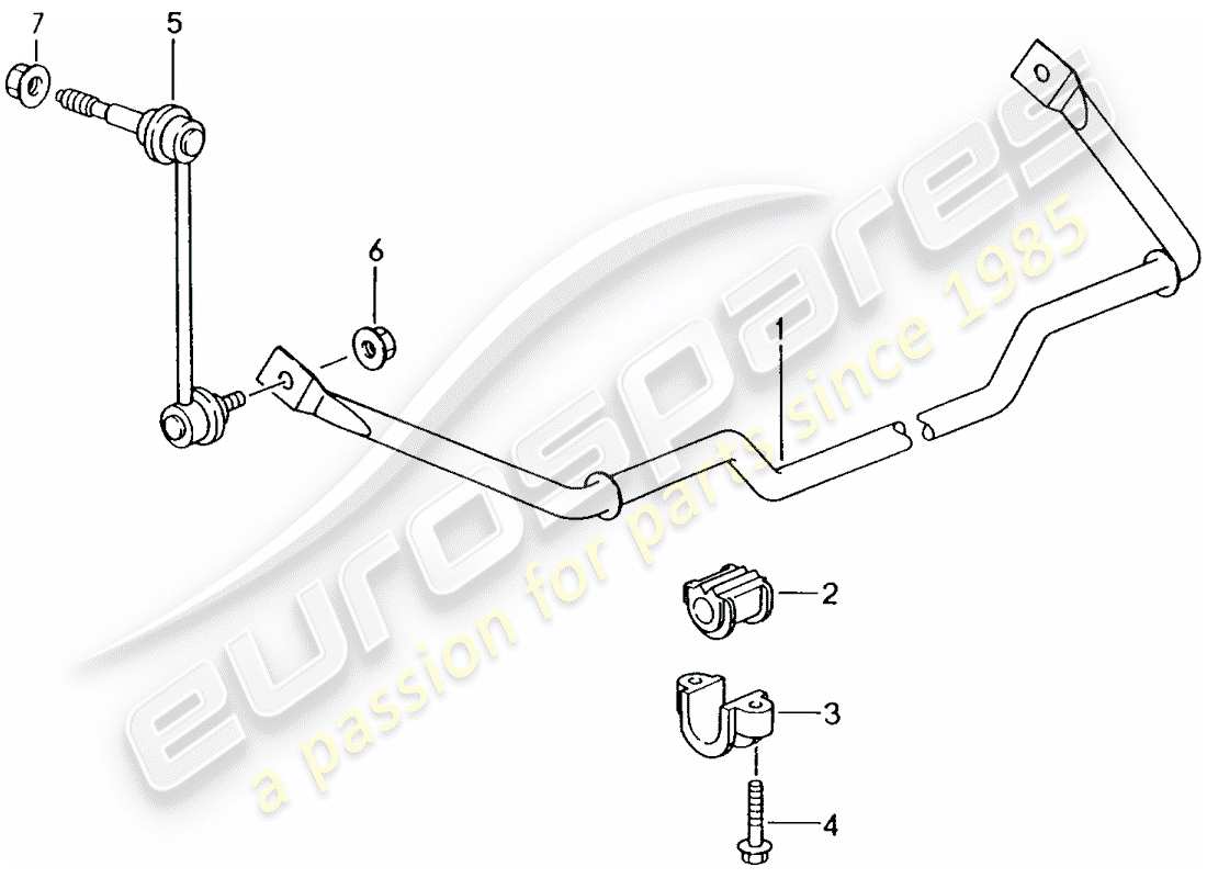 porsche 2002 (986 boxster) anti-roll bar parts diagram