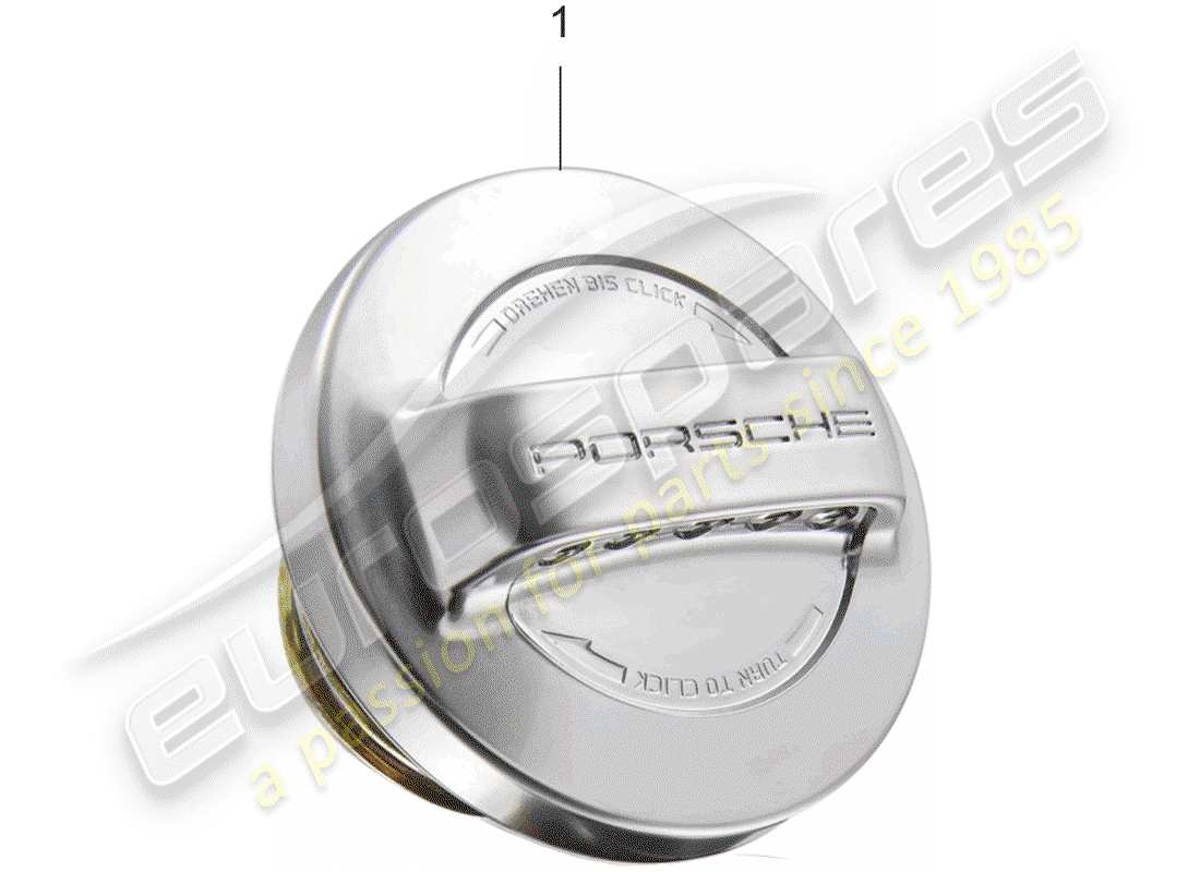 porsche classic accessories (2000) fuel tank cap - aluminium look parts diagram
