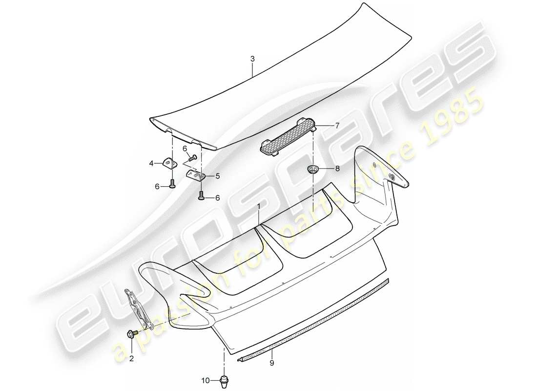 porsche 2008 (997-1) cover parts diagram