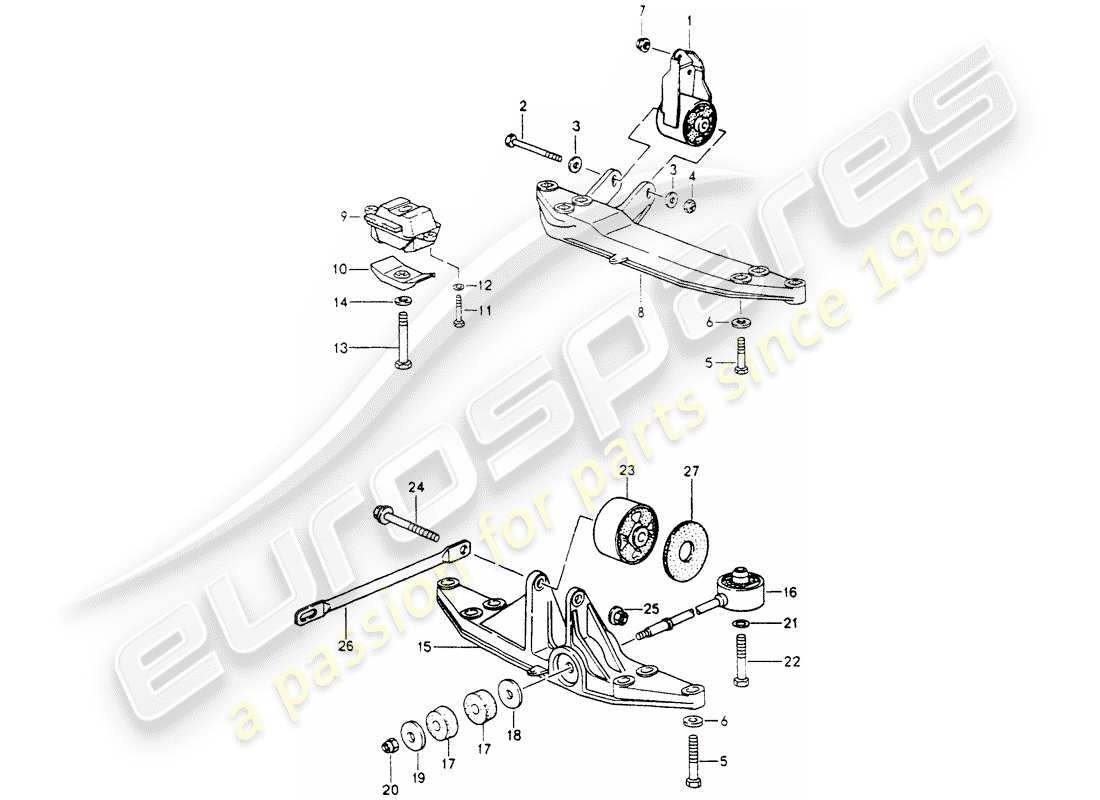 porsche 1992 (964) transmission suspension parts diagram