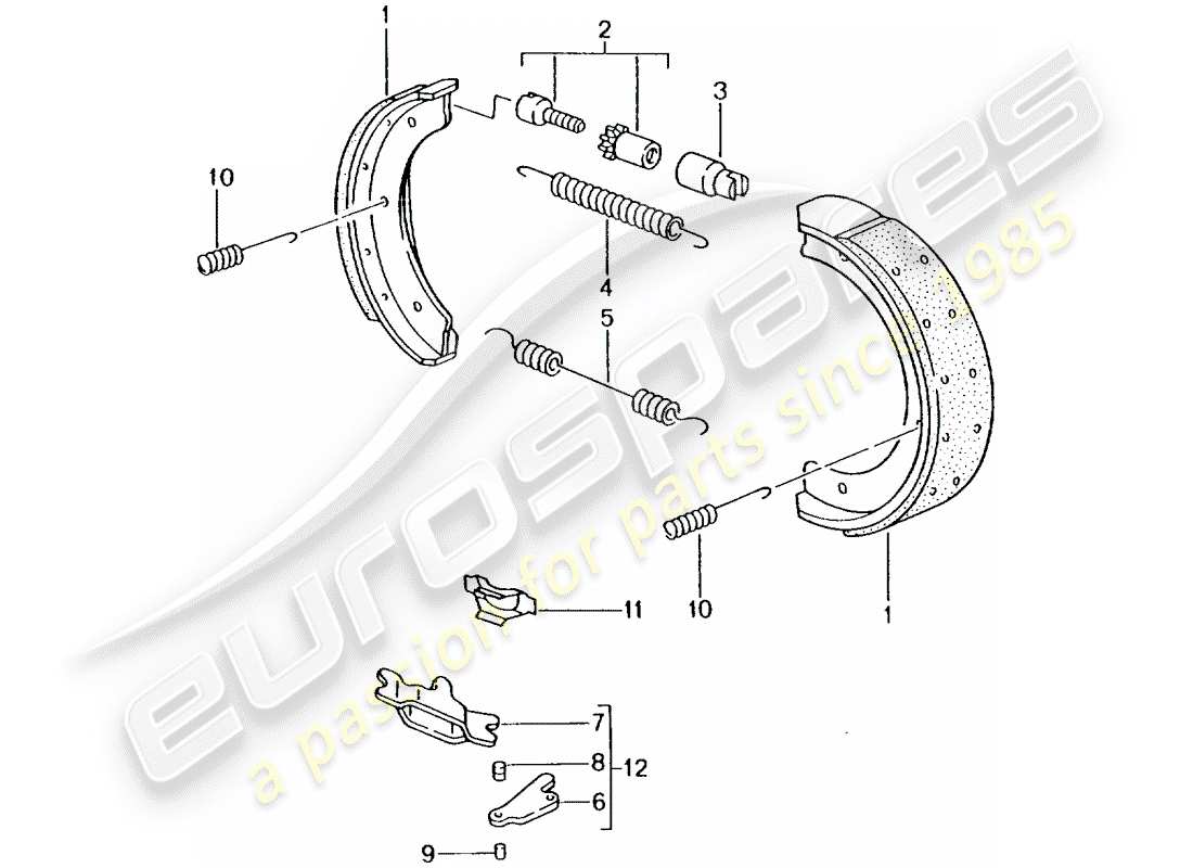 porsche 2004 (996 turbo / gt2) handbrake part diagram