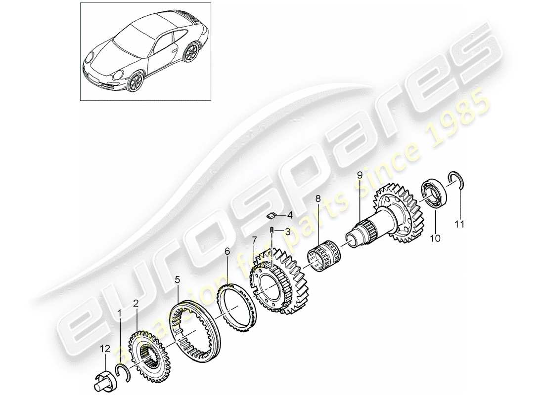 porsche 997 gen. 2 (2011) reverse gear parts diagram