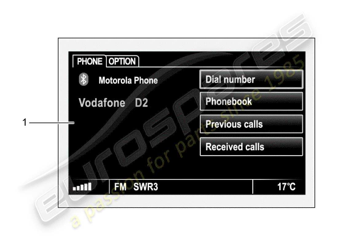 porsche 2016 (tequipment panamera) mobile phone parts diagram