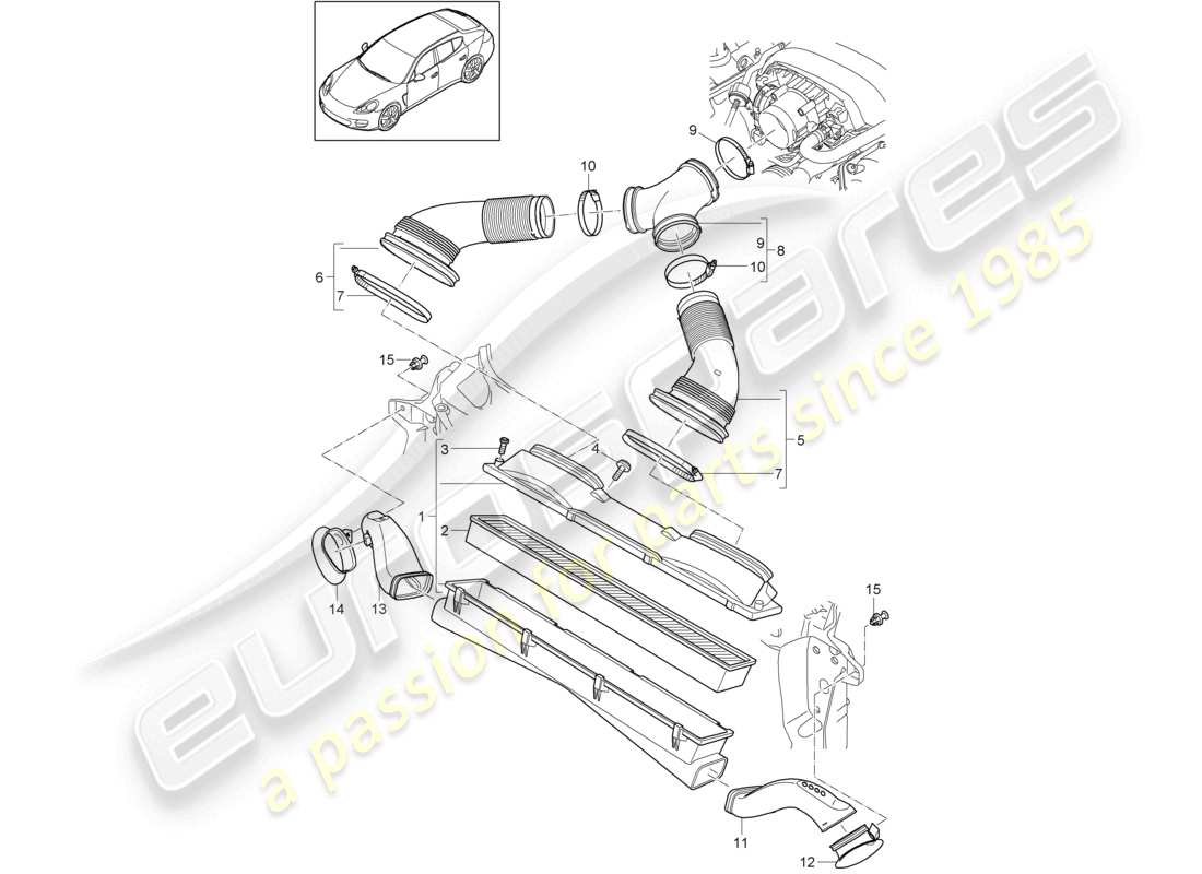 a part diagram from the porsche panamera parts catalogue
