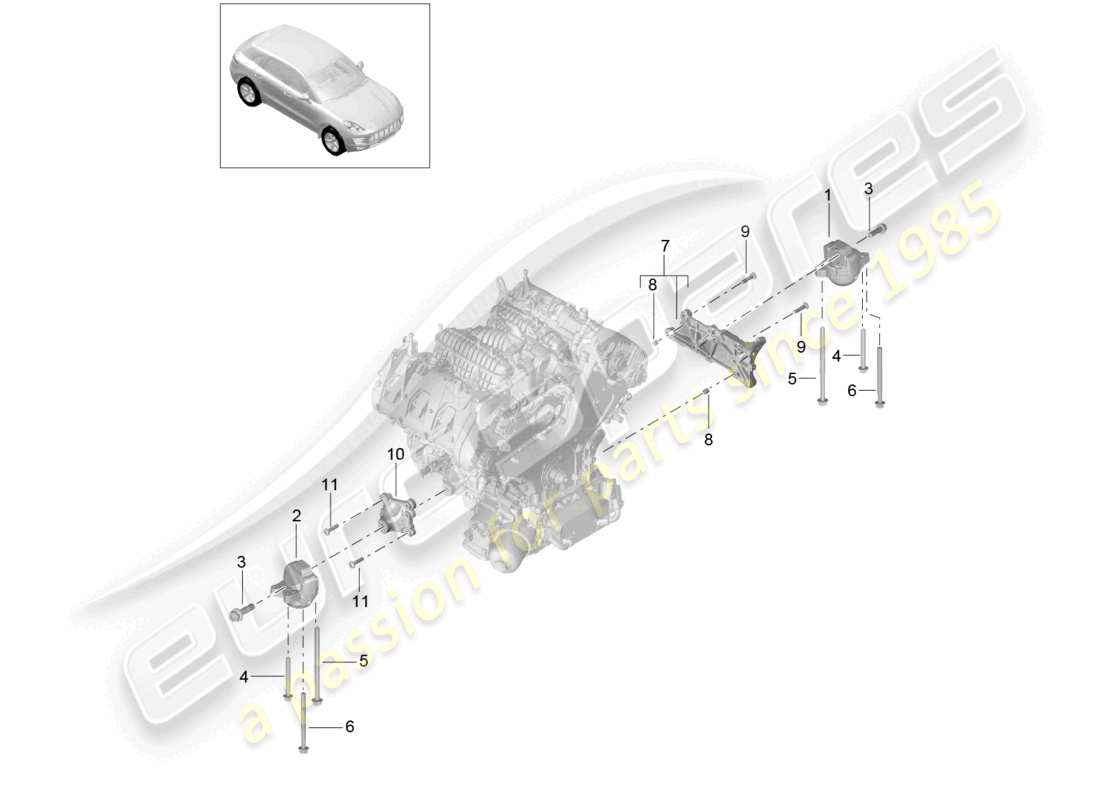 VIEW PARTS DIAGRAMS FROM THE PORSCHE MACAN PARTS CATALOGUE a part diagram from the porsche macan parts catalogue