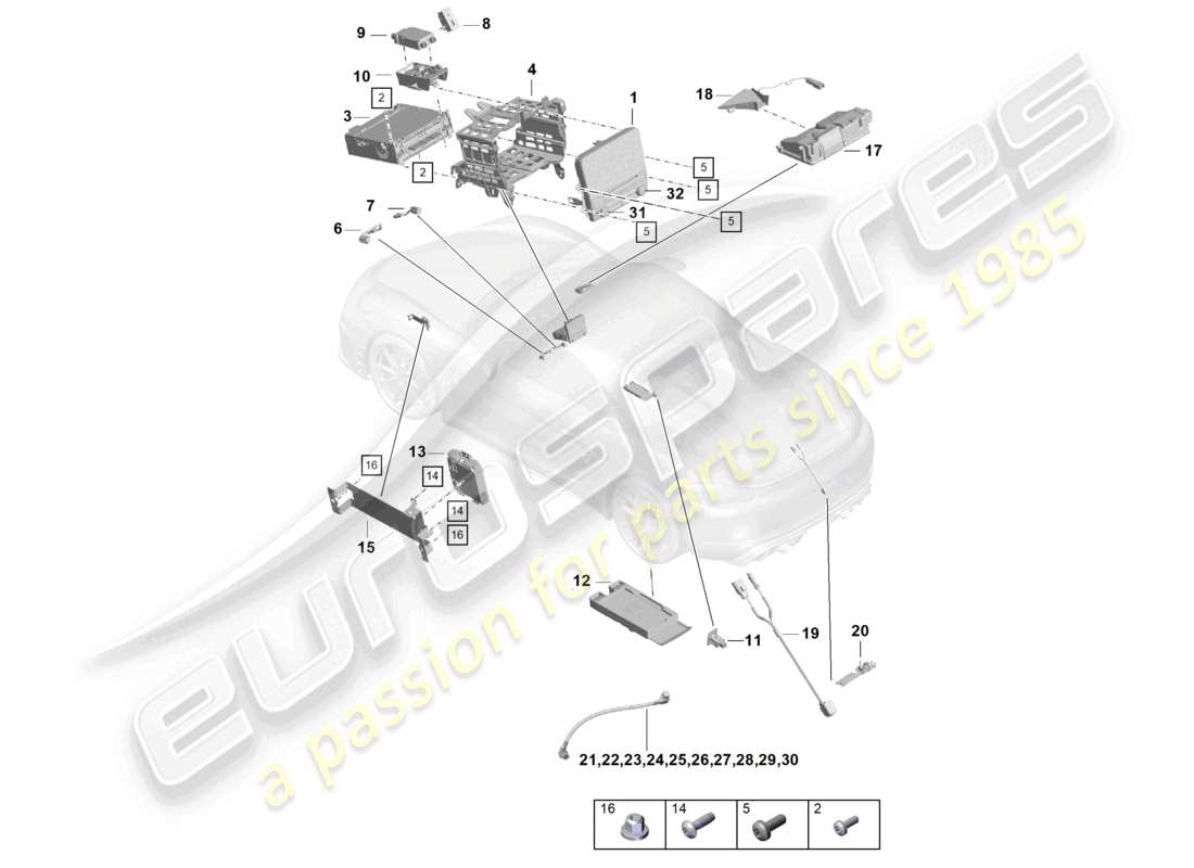 a part diagram from the porsche 2019 (718 boxster spyder) parts catalogue