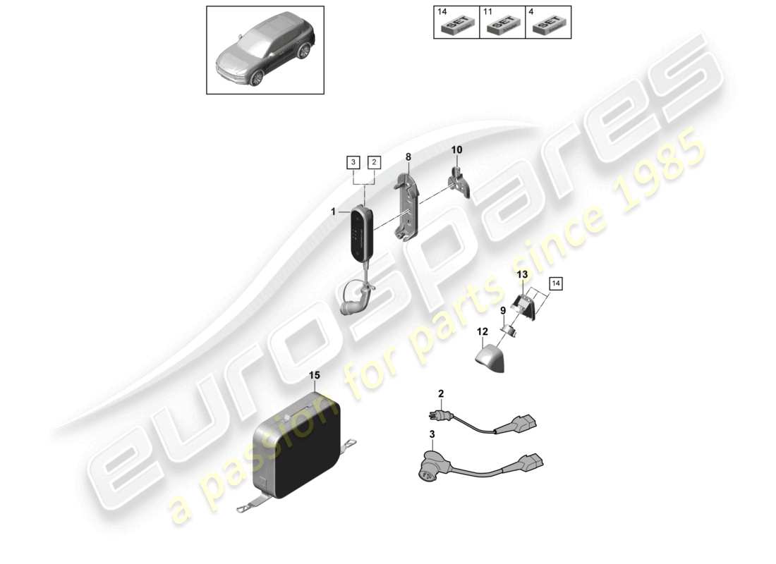 a part diagram from the porsche 2020 (cayenne e3 9ya/9yb) parts catalogue