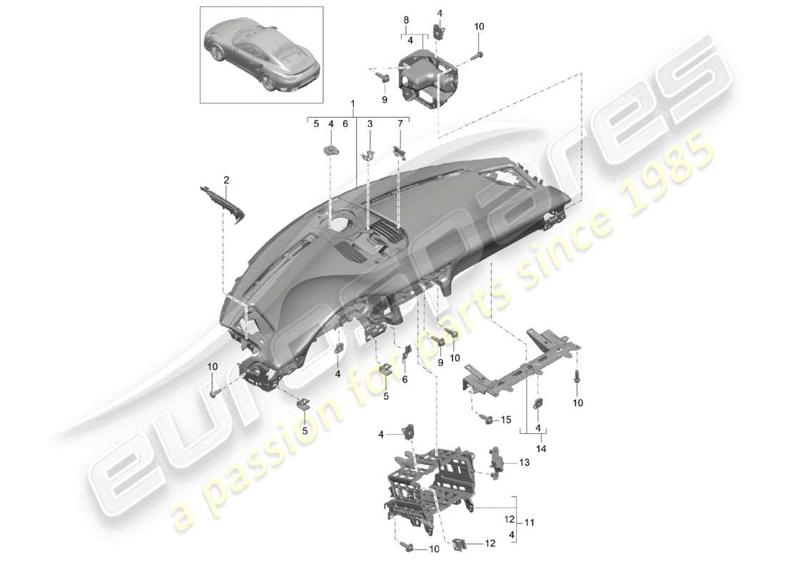 a part diagram from the porsche 991 parts catalogue