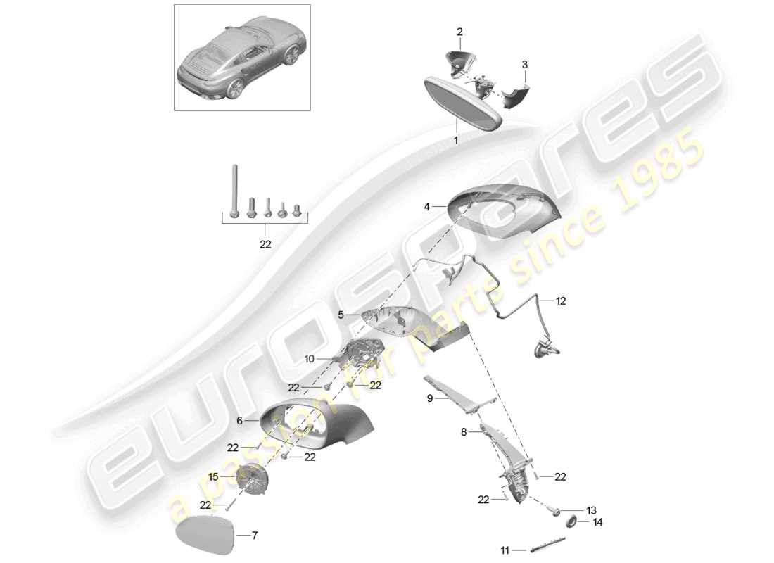 a part diagram from the porsche 2019 (991-2 turbo) parts catalogue
