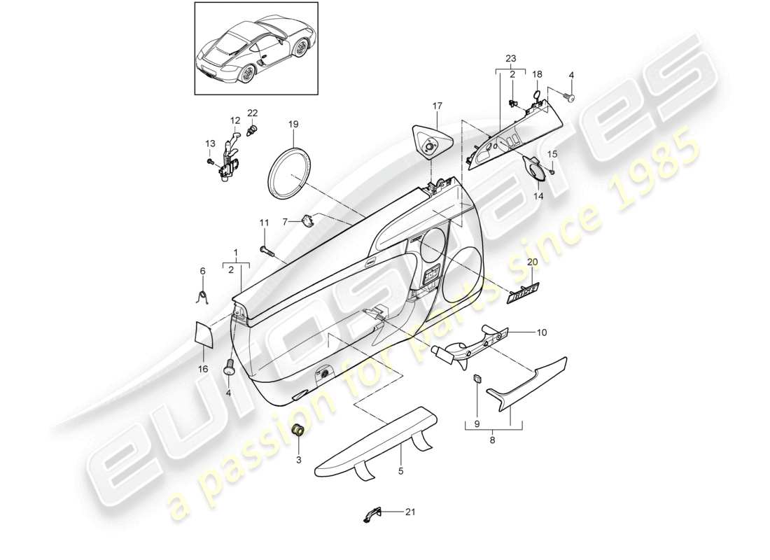 a part diagram from the porsche 2012 (987 cayman) parts catalogue