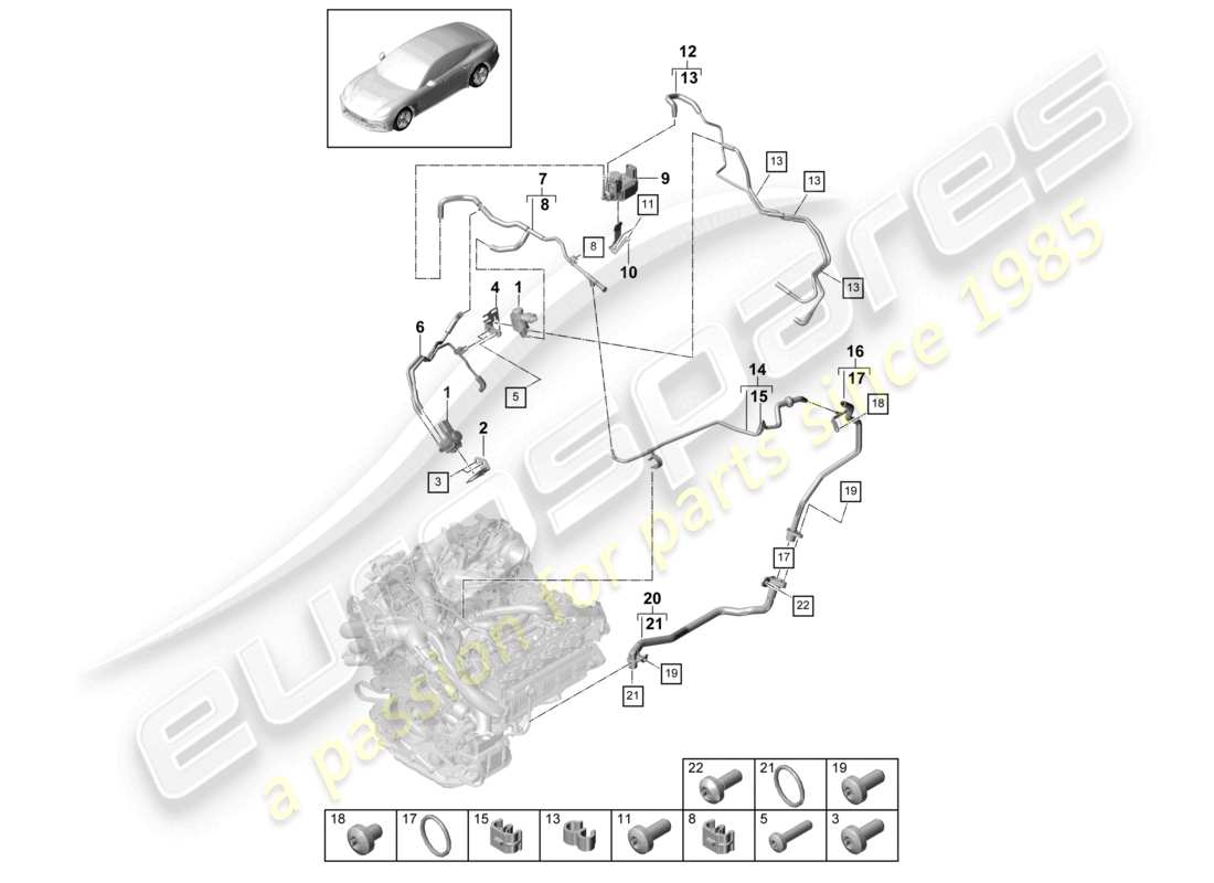 a part diagram from the porsche panamera parts catalogue