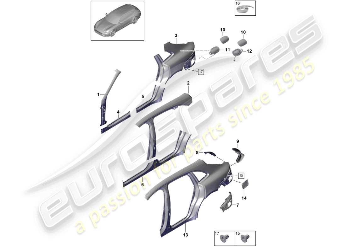 a part diagram from the porsche panamera parts catalogue