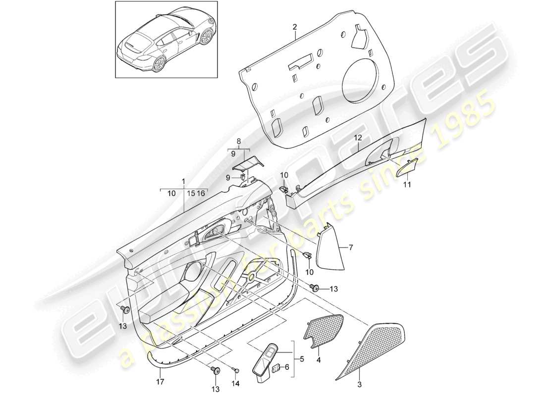 a part diagram from the porsche panamera parts catalogue