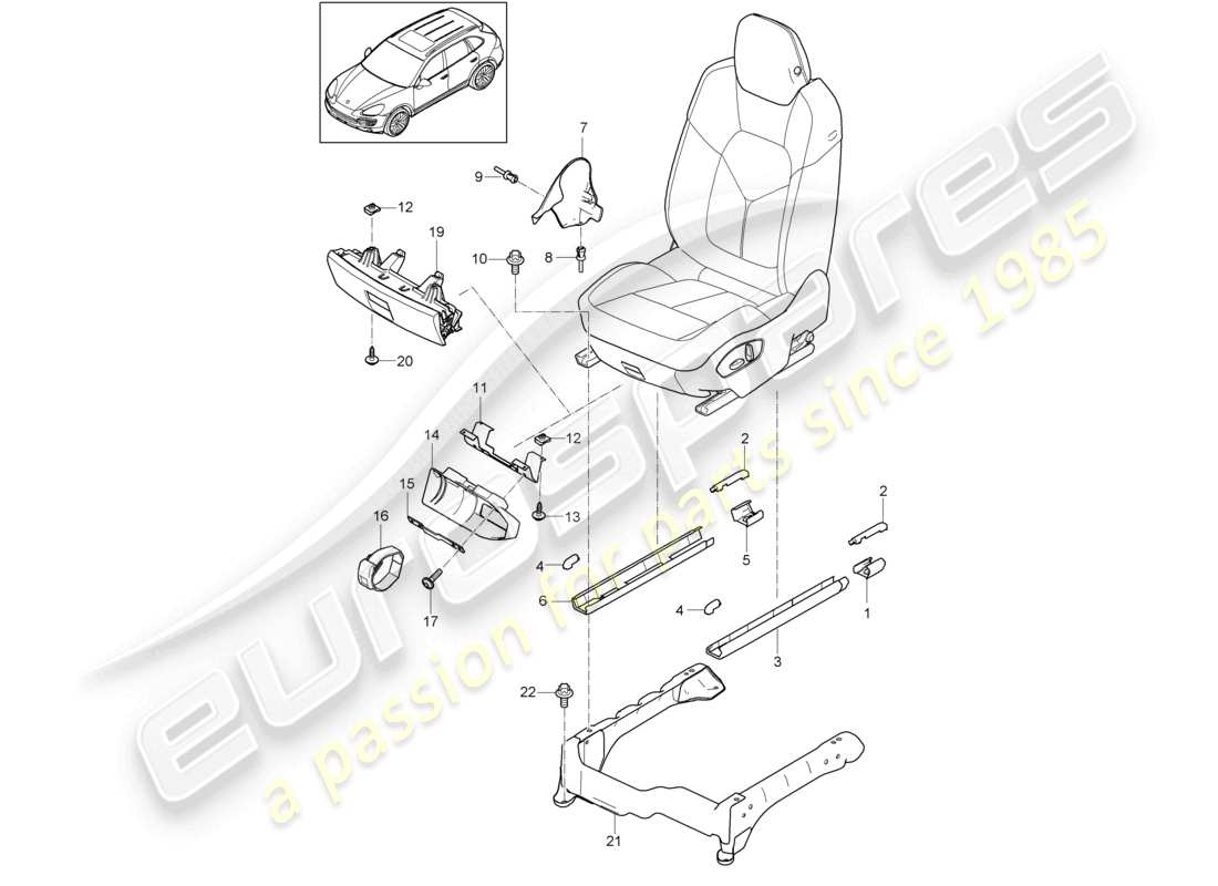 a part diagram from the porsche 2017 (cayenne e2 92a) parts catalogue